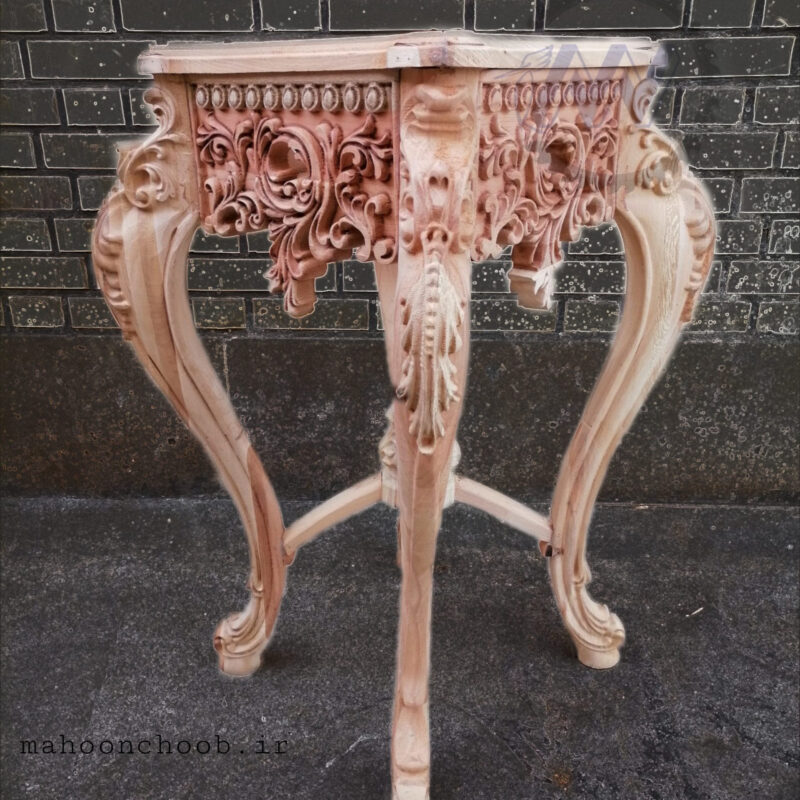 استند میز کنار سالنی تحسین چوبی منبت کاری سلطنتی لاکچری