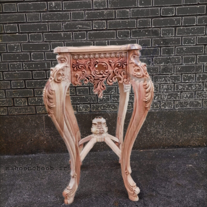 استند میز کنار سالنی تحسین چوبی منبت کاری سلطنتی لاکچری
