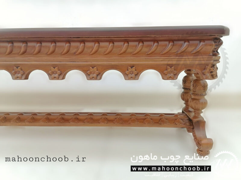 میز تلویزیون چوبی منبت شده سلطنتی اوپال ماهون چوب