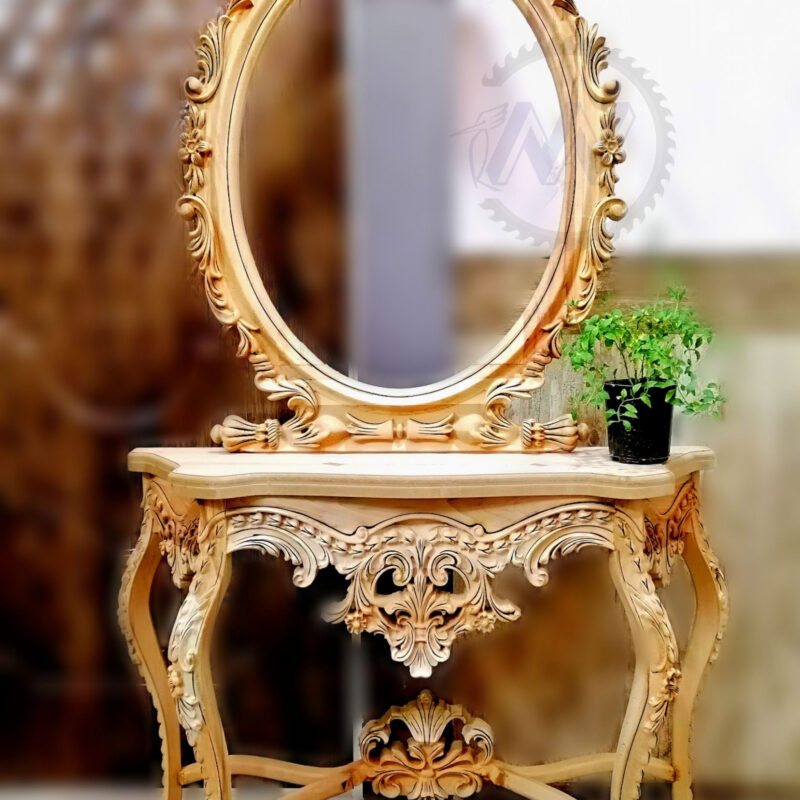 آینه کنسول چوبی منبت شده سلطنتی ژینوس