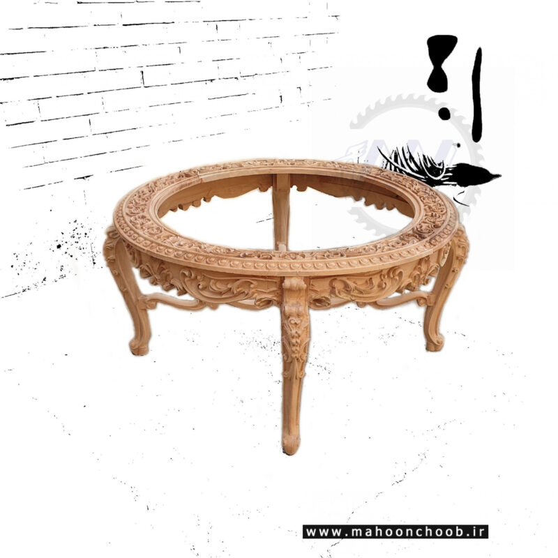 میز تلویزیون سلطنتی چوبی منبت شده تولید ماهون چوب
