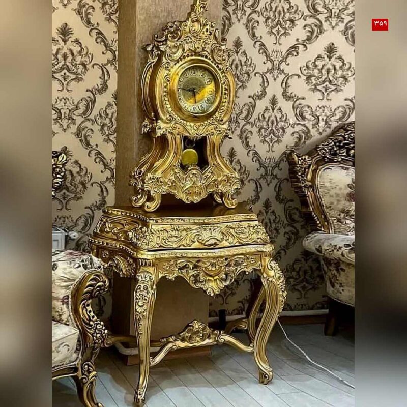 ساعت کنسول سلطنتی آرش تولیدی خام فروشی کرمانی ماهون چوب