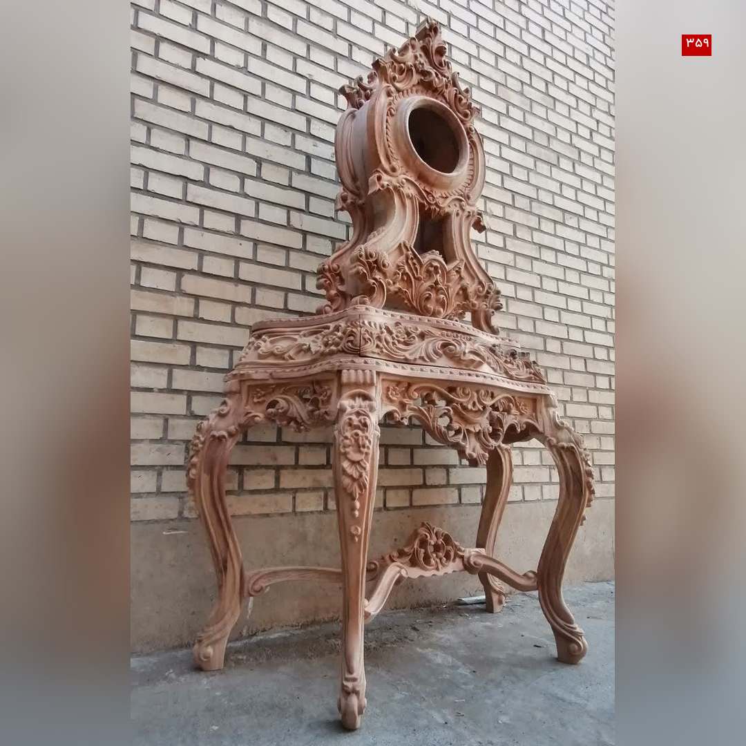 ساعت کنسول سلطنتی آرش تولیدی خام فروشی کرمانی ماهون چوب