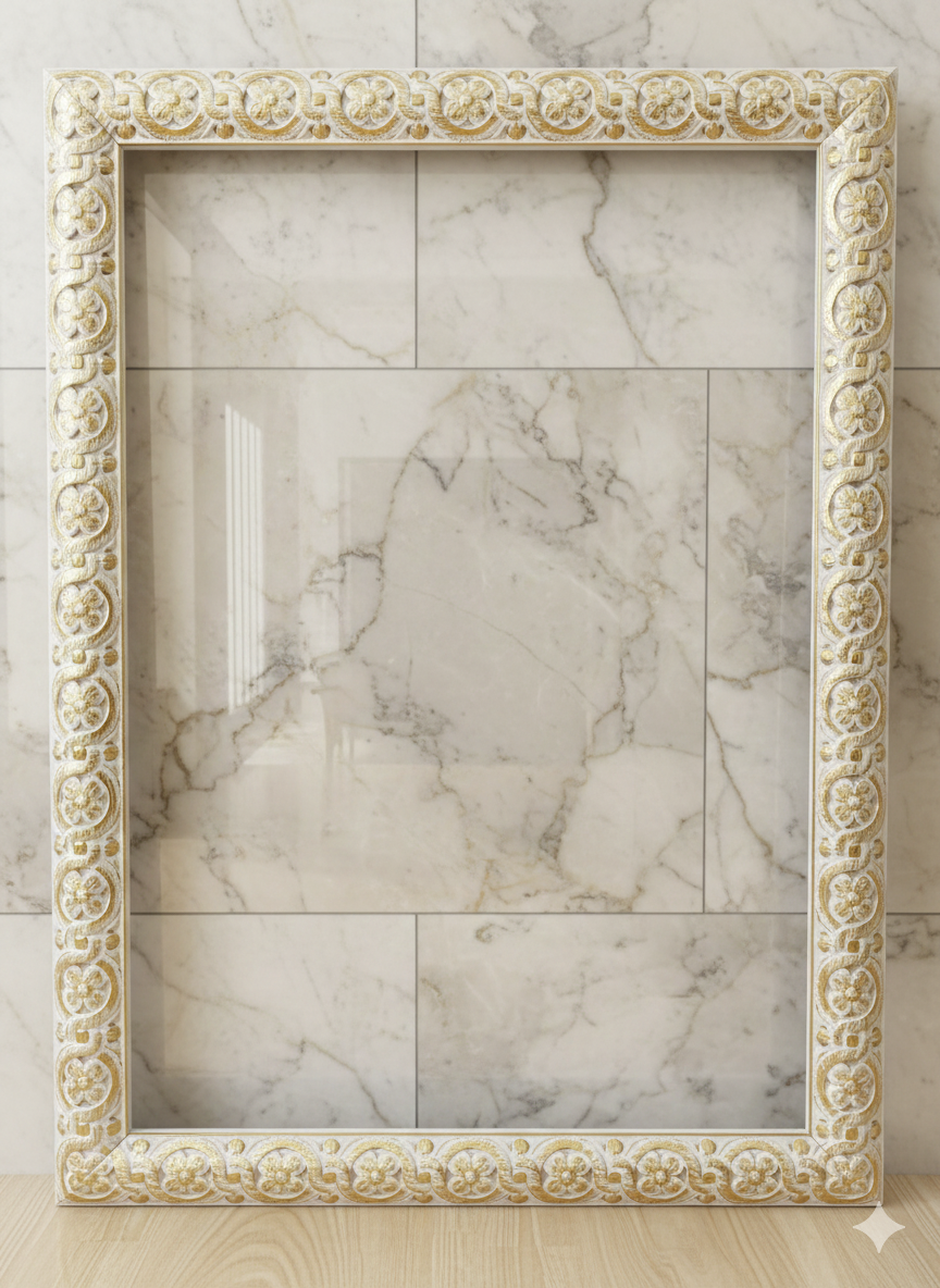 قاب آینه هانی خام چوب راش ماهون چوب